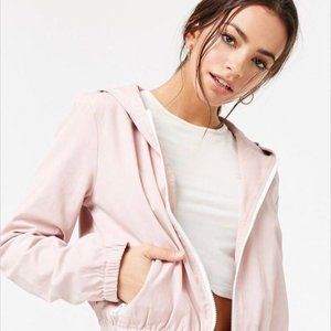 Forever 21  Baby Pink Hooded Jacket Cinched Waist